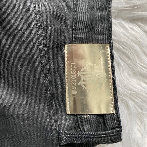 Roberto Cavalli Coated Skinny Jeans SZ 8 - Picture 7 of 8